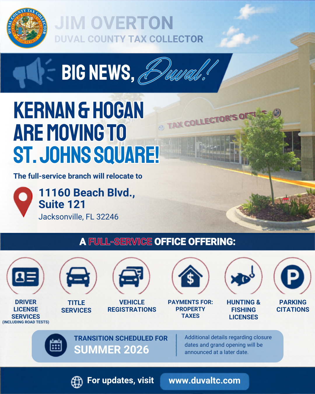 Kernan and Hogan branches are moving to St Johns Square.